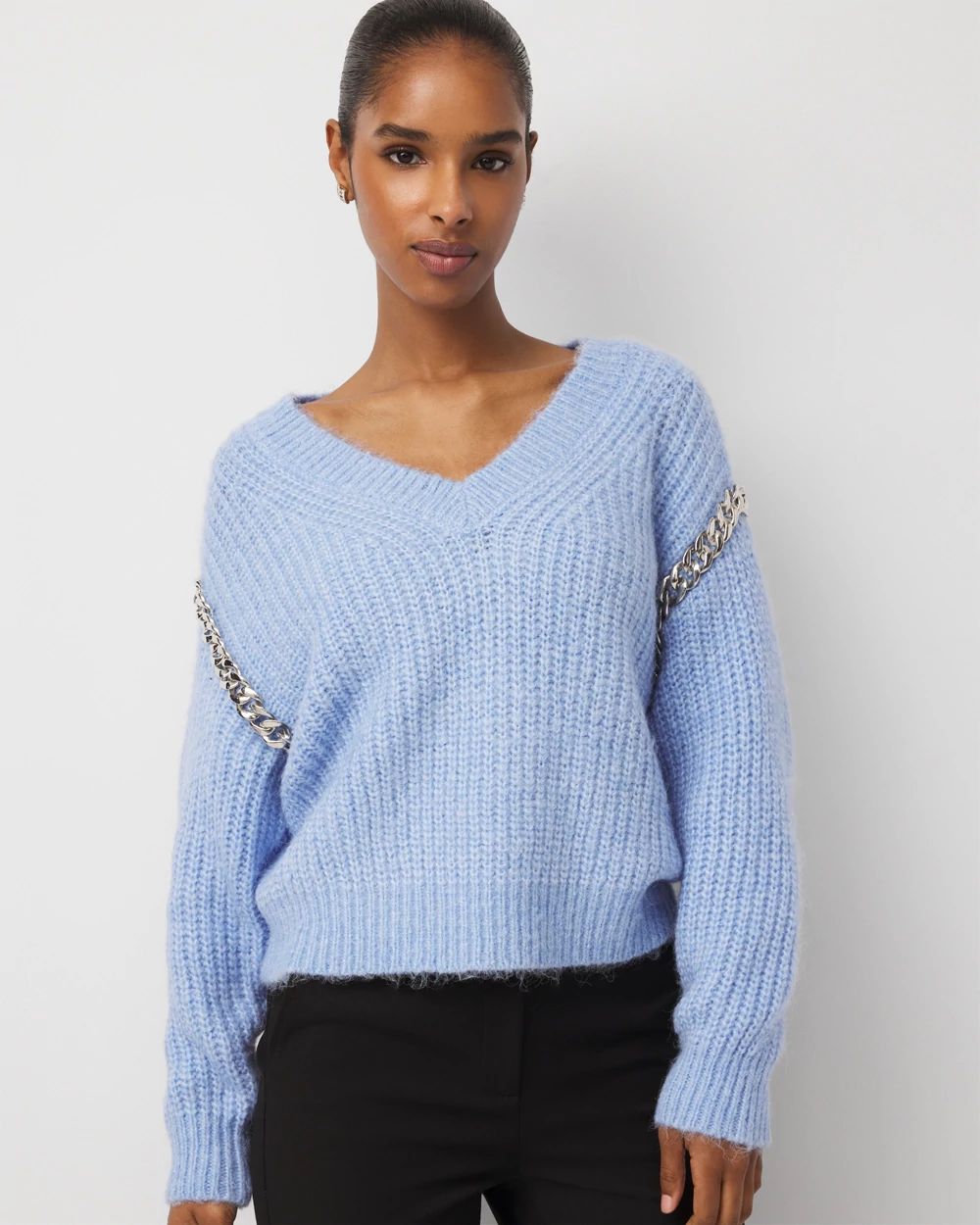 Chain Detail Pullover Sweater | White House Black Market